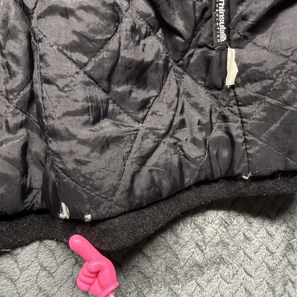 J Crew Women's XS Peacoat Wool Nylon Thinsulate Quilt Lined Jacket Dark Charcoal - Picture 12 of 13